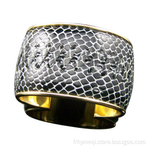 Leopard-print leather bangles